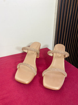 Glided radiance light gold heels