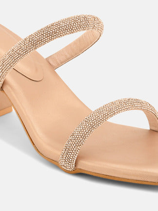 Glided radiance light gold heels