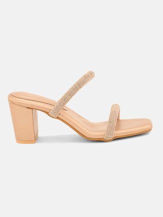 Glided radiance light gold heels